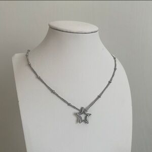Silver Star Pendant Dainty Necklace Stainless Steel